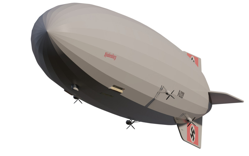 Hindenburg zeppelin with interior 3Dモデル .c4d .max .obj .3ds .fbx .stl .blend