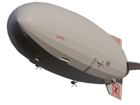 Hindenburg zeppelin with interior 3D 모델