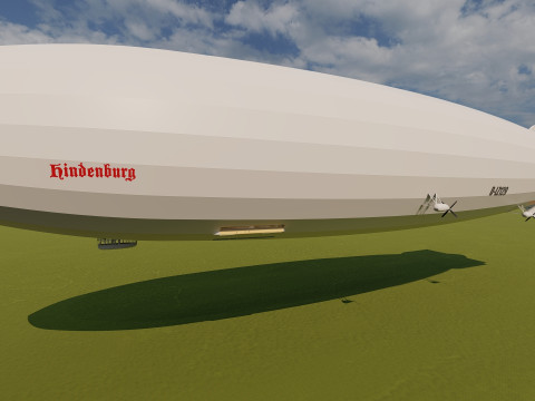 Hindenburg zeppelin with interior 3Dモデル
