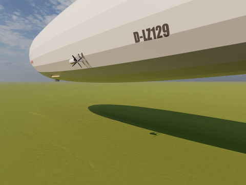 Hindenburg zeppelin with interior 3Dモデル