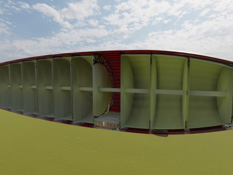 Hindenburg zeppelin with interior 3Dモデル