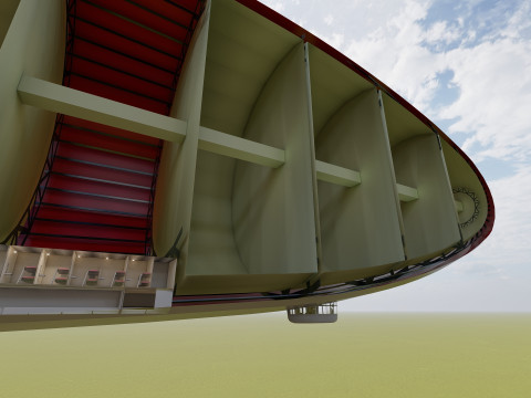 Hindenburg zeppelin with interior 3Dモデル