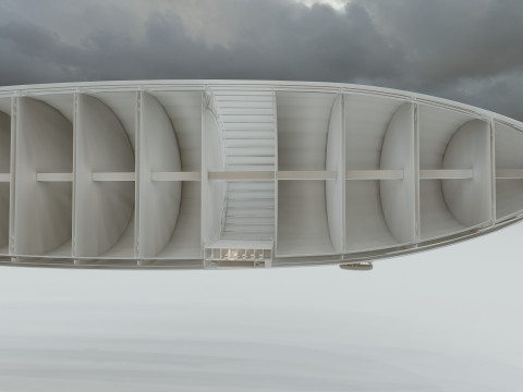 Hindenburg zeppelin with interior 3Dモデル