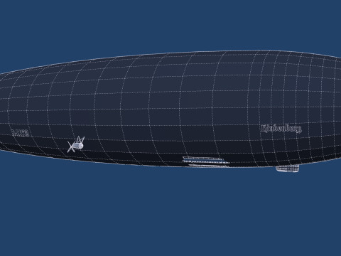 Hindenburg zeppelin with interior 3Dモデル