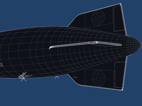 Hindenburg zeppelin with interior 3Dモデル