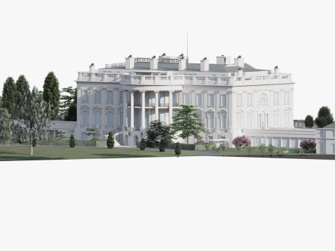 The White House with interior 3D Model