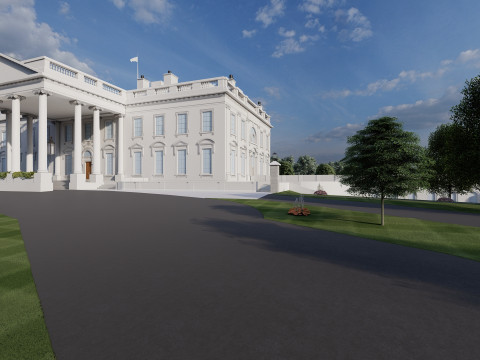 The White House with interior Modello 3D