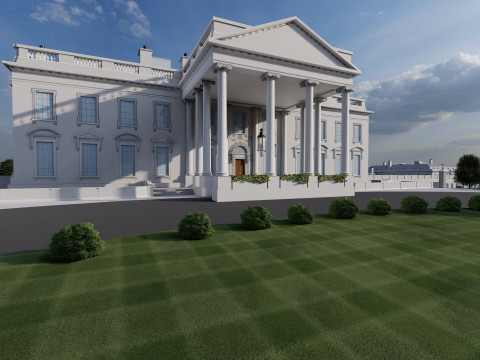 The White House with interior Modello 3D