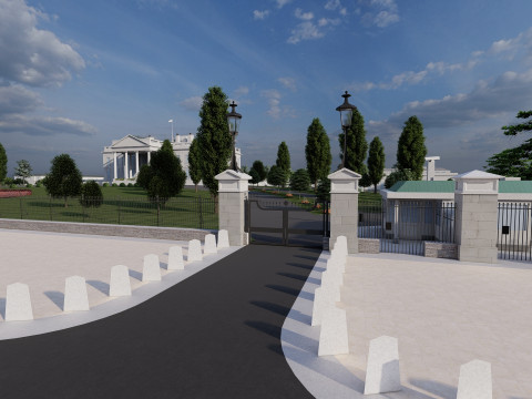 The White House with interior Modello 3D