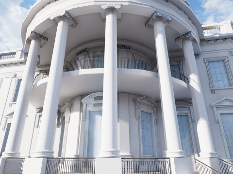 The White House with interior Modello 3D