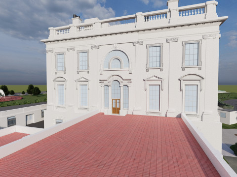 The White House with interior Modello 3D