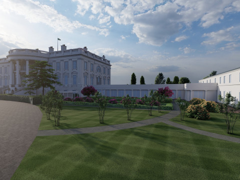 The White House with interior Modello 3D