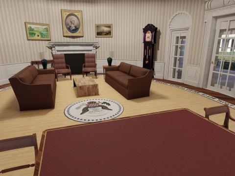 The White House with interior Modello 3D