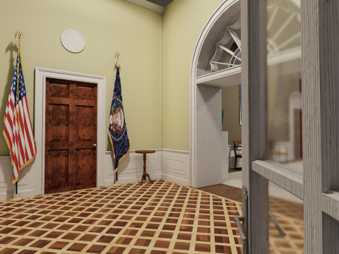 The White House with interior Modello 3D