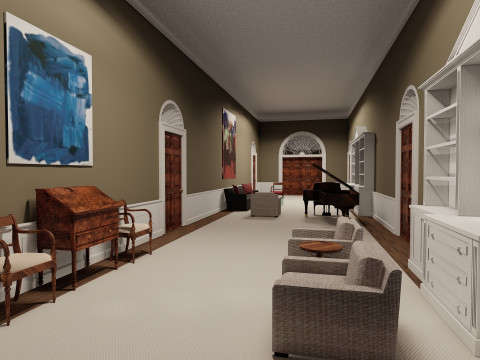 The White House with interior Modello 3D