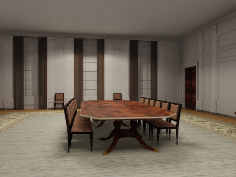 The White House with interior Modello 3D