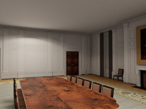 The White House with interior Modello 3D