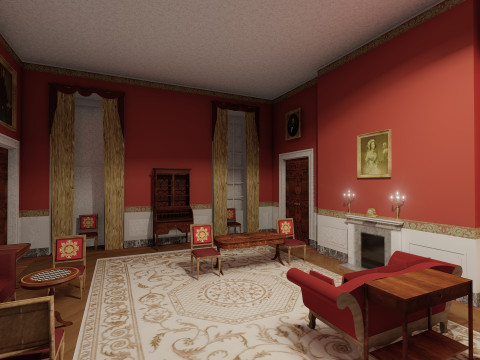 The White House with interior Modello 3D
