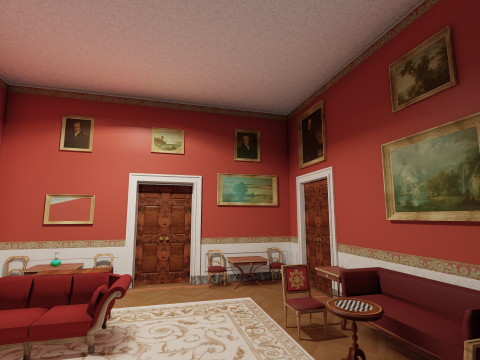 The White House with interior Modello 3D