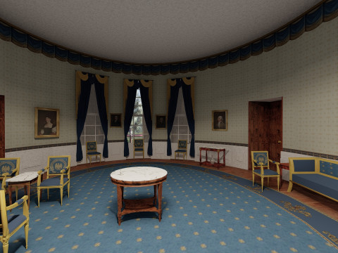 The White House with interior Modello 3D