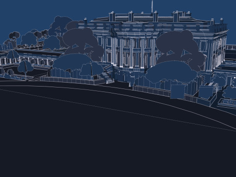 The White House with interior Modello 3D