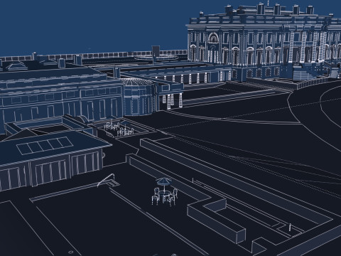 The White House with interior Modello 3D
