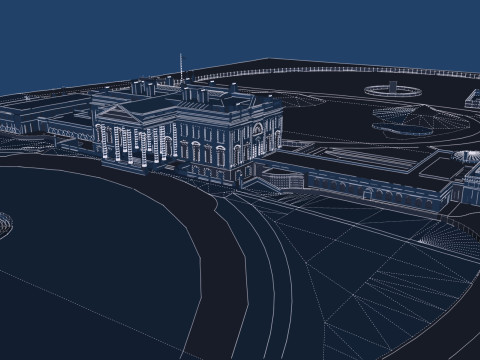 The White House with interior Modello 3D