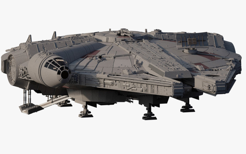 Millennium Falcon with Interior 3D 模型 .c4d .max .obj .3ds .fbx .stl .blend