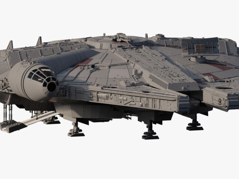 Millennium Falcon with Interior Modello 3D