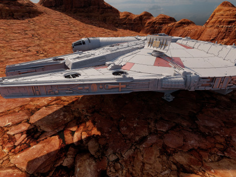 Millennium Falcon with Interior 3D 模型