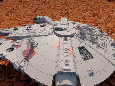 Millennium Falcon with Interior 3D 模型