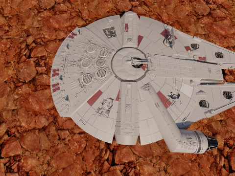 Millennium Falcon with Interior 3D 模型