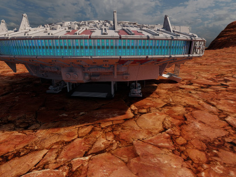 Millennium Falcon with Interior 3D 模型