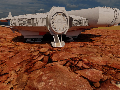 Millennium Falcon with Interior 3D 模型
