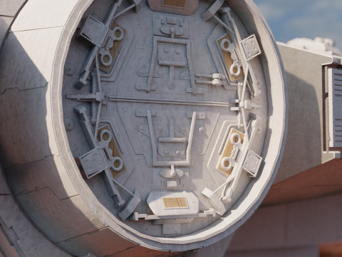 Millennium Falcon with Interior 3D 模型