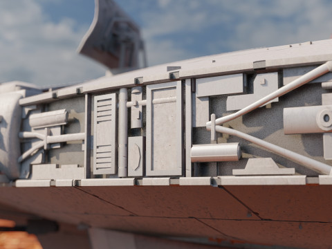 Millennium Falcon with Interior 3D 模型