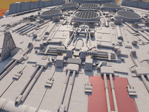 Millennium Falcon with Interior 3D 模型