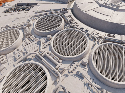 Millennium Falcon with Interior 3D 模型