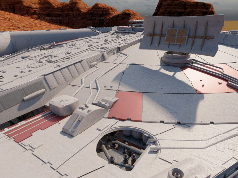 Millennium Falcon with Interior 3D 模型