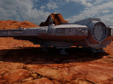 Millennium Falcon with Interior 3D 模型