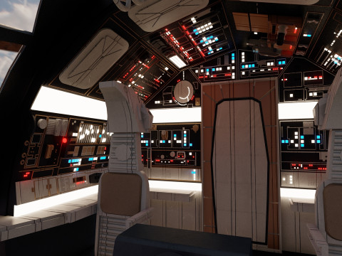 Millennium Falcon with Interior 3D 模型