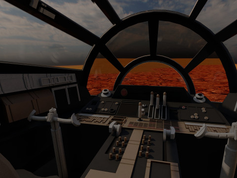 Millennium Falcon with Interior 3D 模型