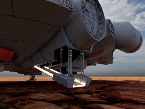 Millennium Falcon with Interior 3D 模型