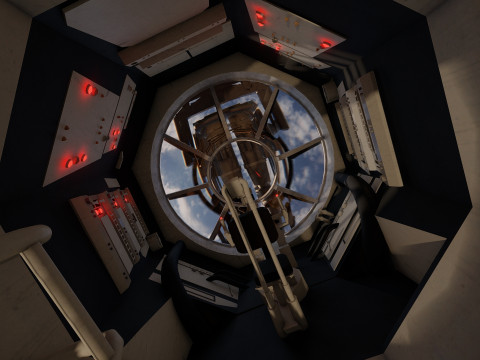 Millennium Falcon with Interior 3D 模型