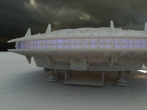 Millennium Falcon with Interior 3D 模型