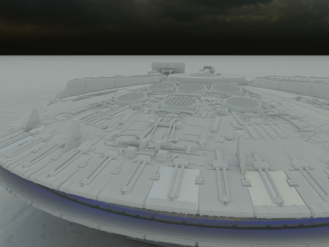 Millennium Falcon with Interior 3D 模型
