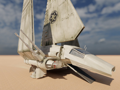 Star Wars Lambda T4A Class Shuttle with full interior 3D 모델