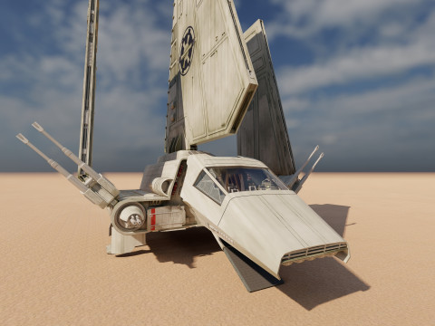 Star Wars Lambda T4A Class Shuttle with full interior 3D 모델