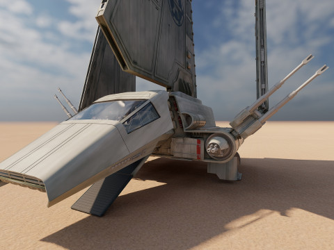 Star Wars Lambda T4A Class Shuttle with full interior 3D 모델