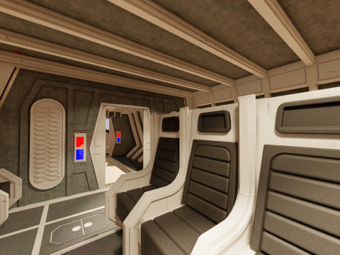 Star Wars Lambda T4A Class Shuttle with full interior 3D 모델